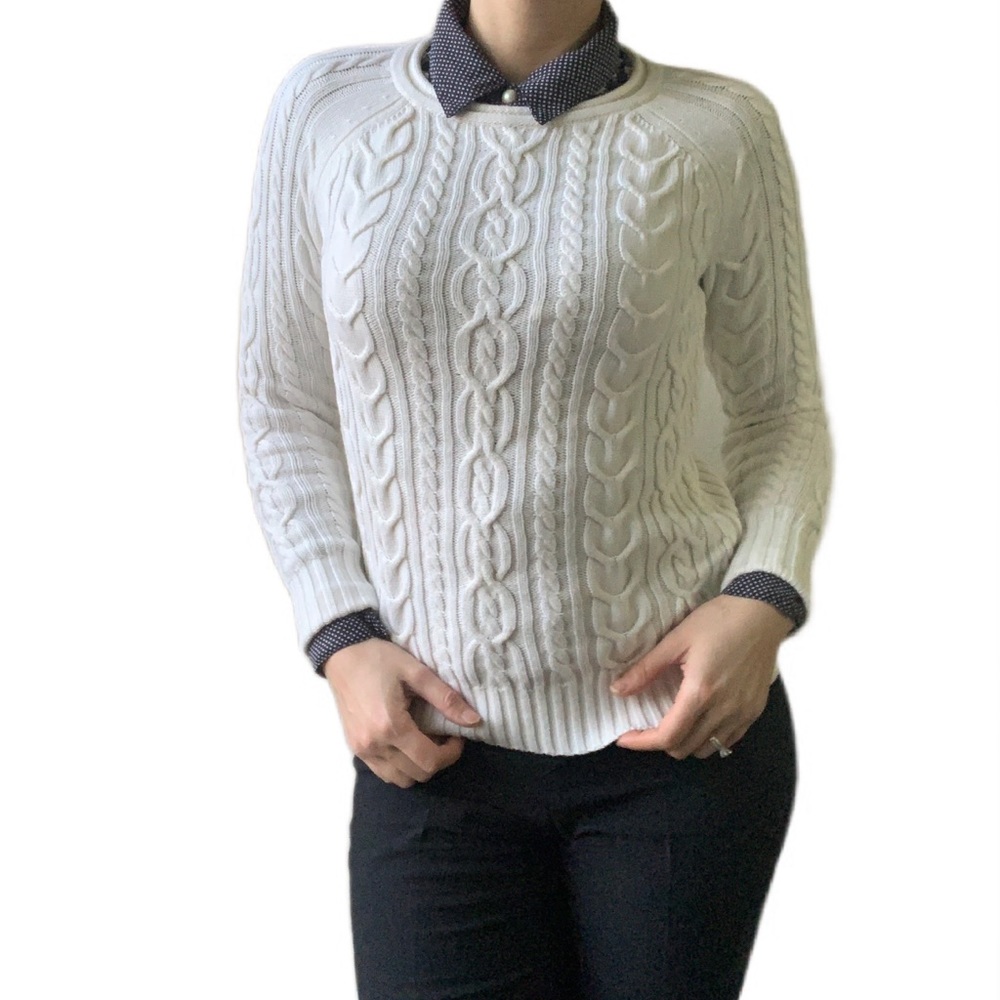 Vintage Nautica Off White Cable Knit Sweater - Picture 3 of 5
